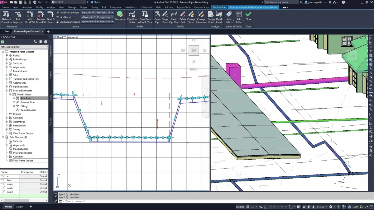 Caratteristiche principali di Civil 3D